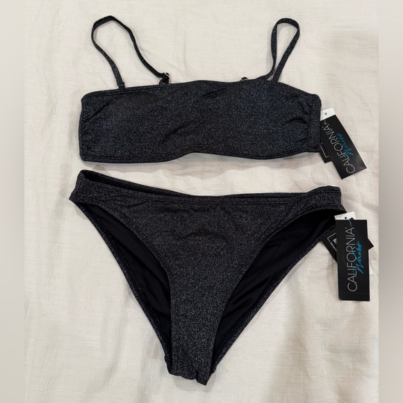 California Waves Other - California Waves Sparkling Black Bikini NWT